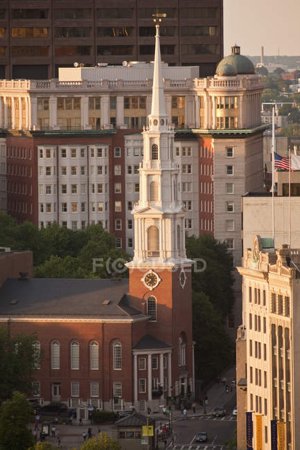 Vista panorâmica da paisagem urbana Boston, Condado de Suffolk, Massachusetts, EUA — Fotografia de Stock