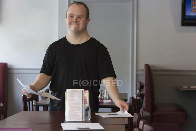 Portrait of caucasian man with Down Syndrome — Stock Photo