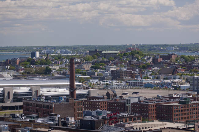 Hochwinkelige Ansicht einer Stadt, Boston, massachusetts, usa — Stockfoto