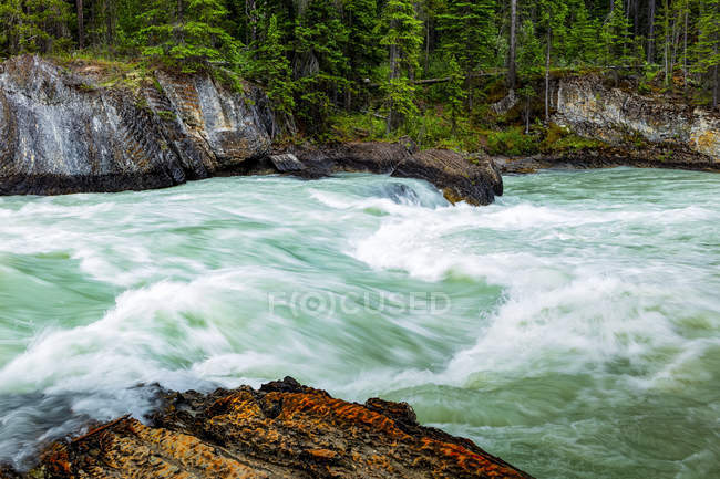 Scenic view of Emerald Lake and the Natural Bridge, Yoho National Park; British Columbia, Canada — Stock Photo