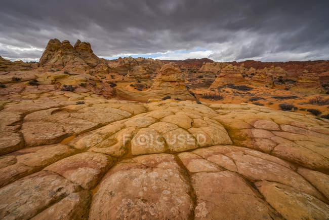 Удивительные песчаники и скальные образования Южного Койота Батта; Аризона, Соединенные Штаты Америки — стоковое фото