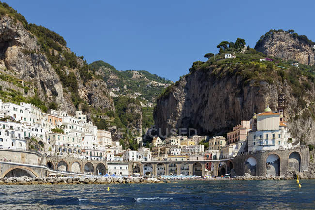 Waterfront de Amalfi; Amalfi, Salerno, Itália — Fotografia de Stock