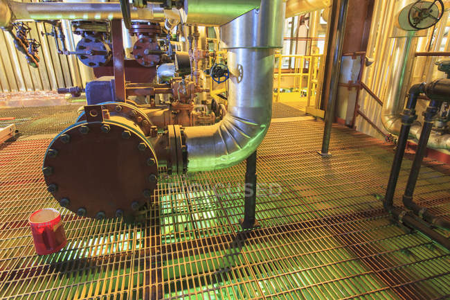 Caustic and acid mixing area of electric power plant — Stock Photo