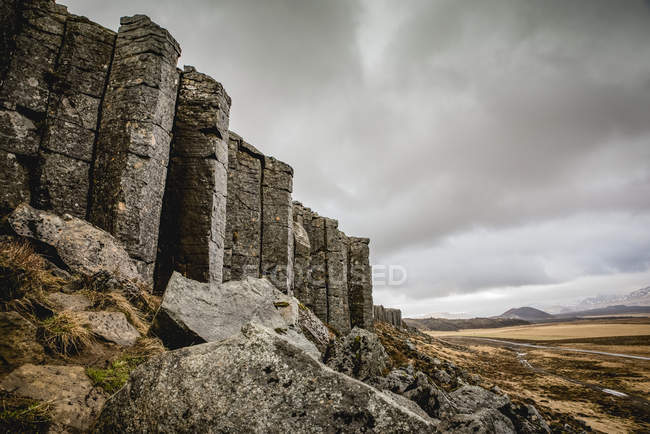 Gerduberg basalt columns in Snaefellsnes; Iceland — Stock Photo