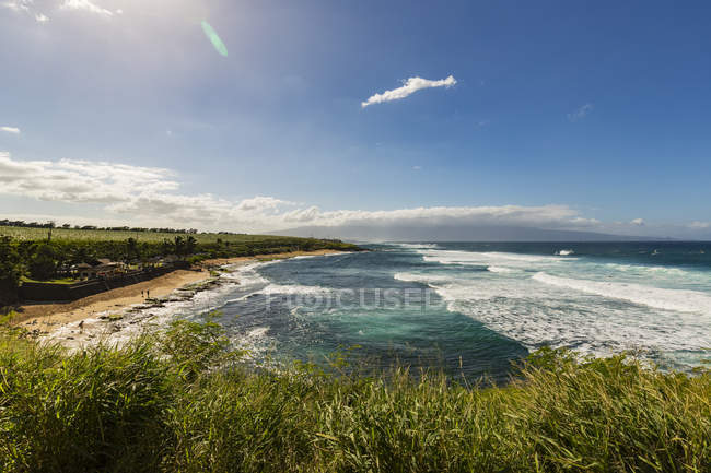Vue panoramique sur un paysage majestueux avec vague océanique — Photo de stock