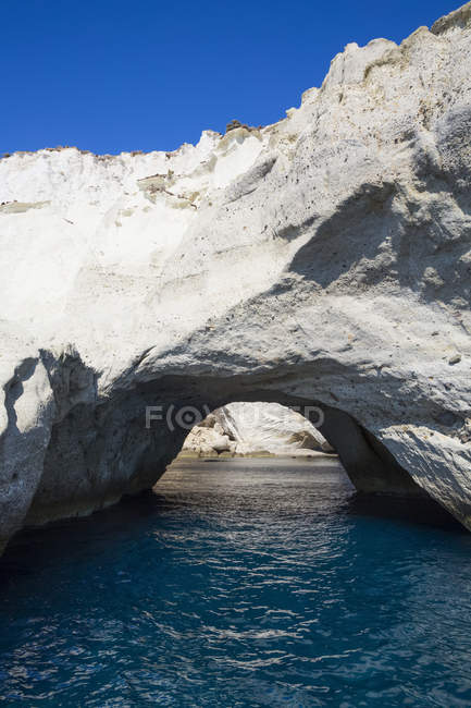 Scenic view of The Cave of Sykia; Milos Island, Cyclades, Greece — стоковое фото