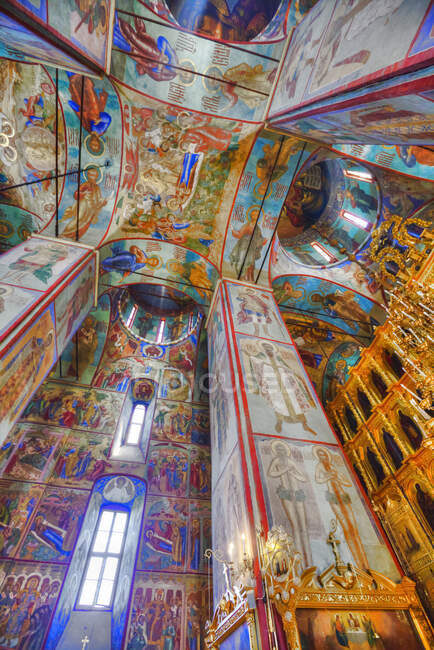 Scenic view of frescoes, St Johns Forerunners Parish; Athens, Greece — Stockfoto