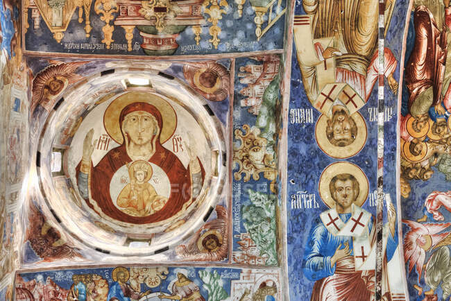Scenic view of frescoes, St Johns Forerunners Parish; Athens, Greece — Fotografia de Stock
