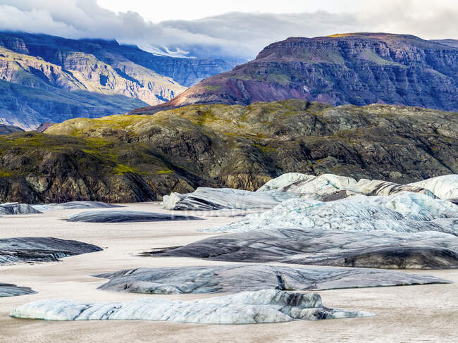 Ghiacciaio Hoffellsjokull, Parco Nazionale Vatnajokull; Hornafjordur, Regione orientale, Islanda — Foto stock