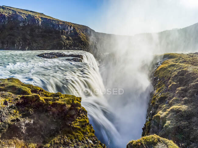 Водоспад Гульфосс; Бласкогабігго, Південний регіон, Ісландія — стокове фото