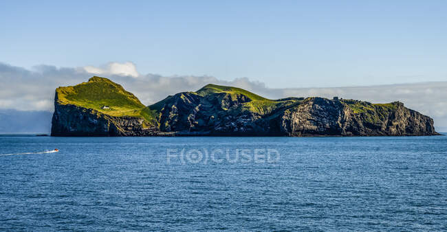 Island in an archipelago South of the mainland of Iceland; Vestmannaeyjar, Southern Region, Iceland — Stock Photo