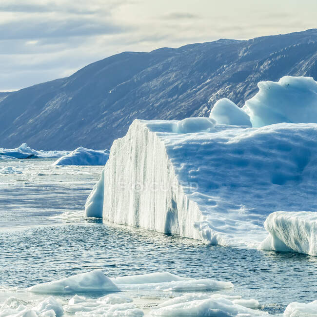 Ледниковые ледниковые образования вдоль побережья Гренландии; Сермерсук, Гренландия — стоковое фото