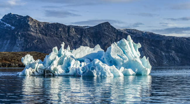 Glacial ice formations along the coast of Greenland; Sermersooq, Greenland — Stock Photo