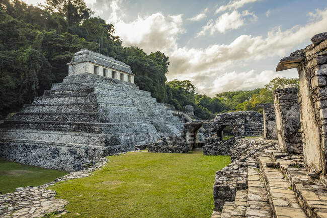 Templo del Conde ruinas de la ciudad maya de Palenque; Chiapas, México - foto de stock