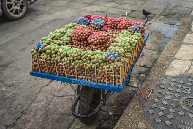 Nozes de macadâmia para venda na rua; San Cristobal de las Casas, Chiapas, México — Fotografia de Stock