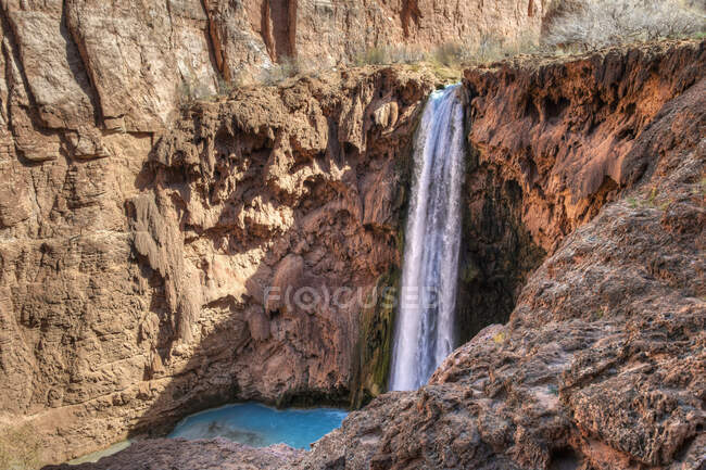 Mooney Falls, Havasupai Reservation; Arizona, United States Of America — стокове фото