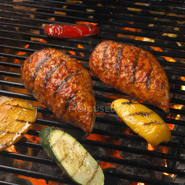 Food On The Grill, Close-up view — Stock Photo