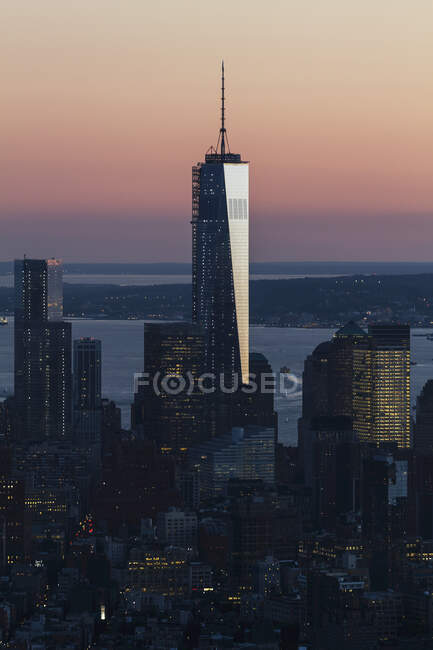 One World Trade Center, vom Empire State Building, New York City, New York, Vereinigte Staaten — Stockfoto