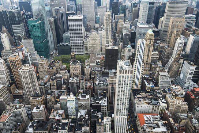 Вид с вершины Эмпайр-стейт-билдинг; Нью-Йорк, Нью-Йорк, Соединенные Штаты Америки — стоковое фото