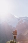 Резервного зору юнак похід через полонини Кук, Національний парк в Новій Зеландії — стокове фото