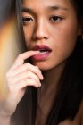 Chinese woman with sexy lips portrait — Stock Photo