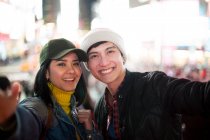 Portrait of beautiful asian couple, New York, USA — Stock Photo