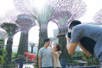 Tourists at Gardens by the Bay — Stock Photo