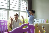 Mother and son bonding in the play room — Stock Photo