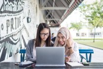 2 Girls Working on Assignment. — Stock Photo