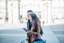 Chinese tourist couple in Madrid, Spain — Stock Photo