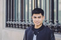 Portrait of a young asian man in Barcelona, spain — Stock Photo