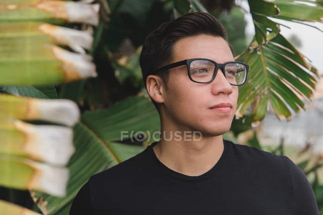 Junger, intelligenter und attraktiver Mann, der von der Kamera wegschaut — Stockfoto