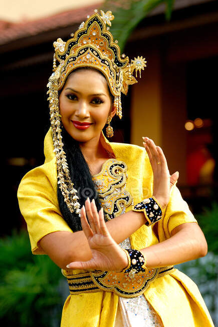 Mak Yong Dancer, Kota Bahru, Kelantan, Malásia. — Fotografia de Stock