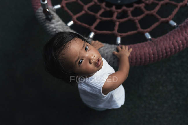Cute little asian girl at playground — Stock Photo