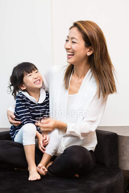 Mom and daughter enjoying their time together. — Stock Photo