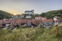 Paesaggio urbano e castello di Stolberg, Sassonia-Anhalt — Foto stock