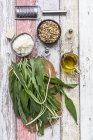 Ingredienti per cucinare il pesto ramson — Foto stock
