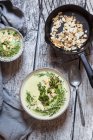 Cream soup with herbs — Stock Photo