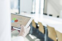 Vue recadrée de la personne utilisant une tablette numérique — Photo de stock