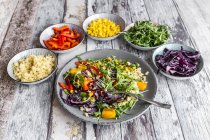 Piatto di insalata arcobaleno con bulgur — Foto stock