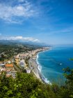 Scenic seascape with coastal town view, Sicilia, Italy — Stock Photo