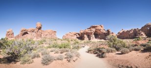 США, штат Юта, Національний парк арки, подвійний Arch туристичний шлях — стокове фото