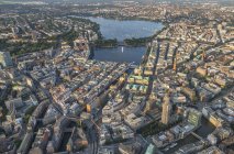 District Mitte with Alster Lake in Hamburg — Stock Photo