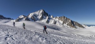 Francia, Chamonix, Alpinisti all'Aiguille du Chardonnet — Foto stock
