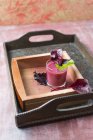 Berry Smoothie with different sorts of lettuce — Stock Photo