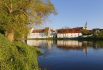 Germany, Bavaria, Lower Bavaria, Straubing, ducal palace with Salzstadel, Danube river — Stock Photo