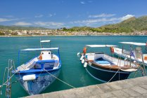 Italy, Sicily, Giardini Naxos, moored boats over water during daytime — Stock Photo