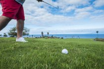 España, Tenerife, Jugador de golf en Costa Adeje - foto de stock