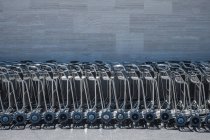 Carts for travel against grey wall  outdoors — Stock Photo