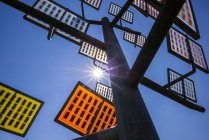 Germany, Ulm, solar tree at Solar City, bottom view — Stock Photo